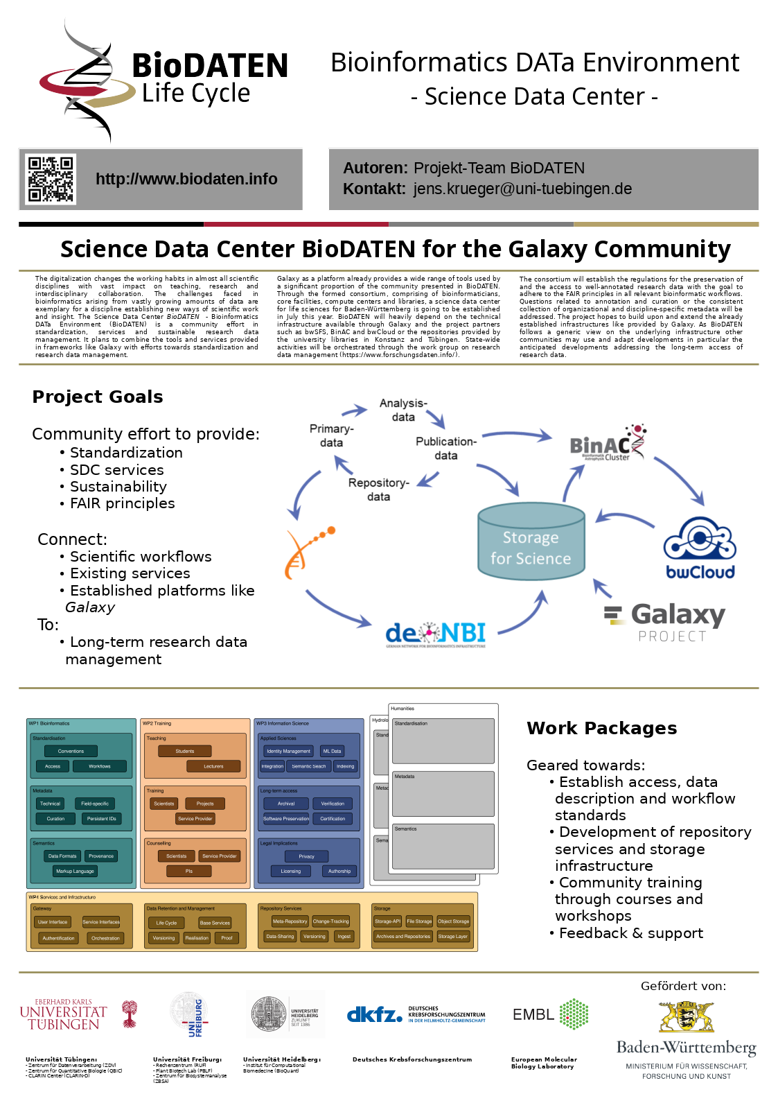 Science Data Center "BioDATEN" at GCC 2019 conference in Freiburg