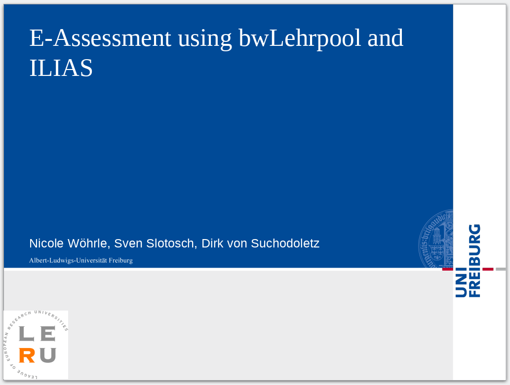 bwLehrpool als E-Klausuren-Plattform auf LERU Konferenz